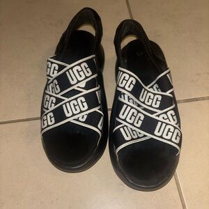 UGG La Cloud Black Sandals With Straps